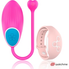  Розовое виброяйцо с нежно-розовым пультом-часами Wearwatch Egg Wireless Watchme 