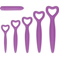  Набор фиолетовых вагинальных расширителей с вибропулей Silicone Vaginal Dilator Set 
