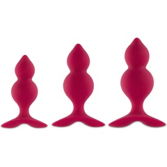  Набор из трех розовых анальный пробок Bibi Twin Butt Plug Set 
