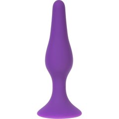  Фиолетовая силиконовая анальная пробка размера M 11 см 
