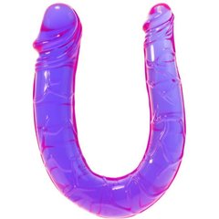  Фиолетовый U-образный фаллоимитатор Mini Double Dong 30 см 