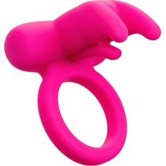  Розовое перезаряжаемое кольцо Silicone Rechargeable Triple Clit Flicker 