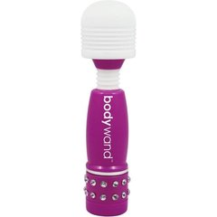  Фиолетово-белый жезловый мини-вибратор с кристаллами Mini Massager Neon Edition 