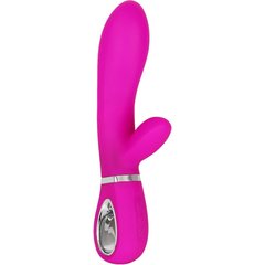  Лиловый вибратор с клиторальным отростком Super Soft Silicone Rabbit Vibrator 20,2 см 
