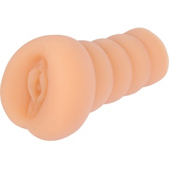 Мастурбатор-вагина телесного цвета с бороздками на внешней части 