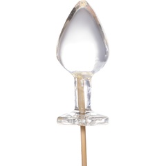  Прозрачный леденец в форме большой анальной пробки со вкусом пина колада 