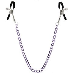  Зажимы для сосков с фиолетовой цепочкой Sweet Caress Nipple Chain 