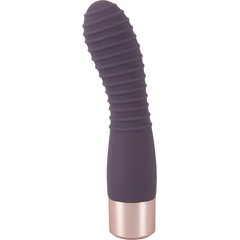  Фиолетовый вибратор с ребрышками Elegant Flexy Vibe 15 см 