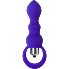  Фиолетовая анальная вибровтулка Curvy 14 см 