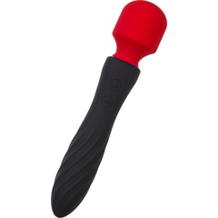  Черно-красный двусторонний вибромассажер Black Red 21 см 