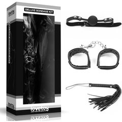  БДСМ-набор Deluxe Bondage Kit: наручники, плеть, кляп-шар 