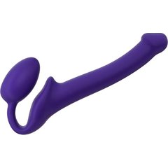  Фиолетовый безремневой страпон Silicone Bendable Strap-On size S 
