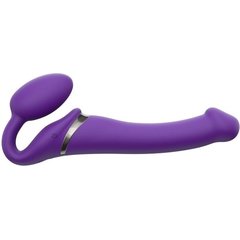  Фиолетовый безремневой вибрострапон Vibrating Bendable Strap-On size L 