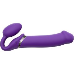  Фиолетовый безремневой вибрострапон Silicone Bendable Strap-On size XL 