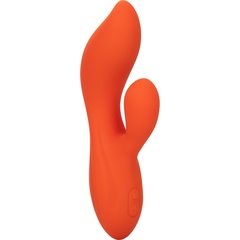  Оранжевый вибратор-кролик Liquid Silicone Dual Teaser 
