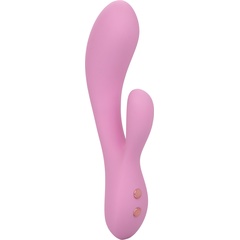  Розовый ультрагибкий вибратор-кролик Zoie 17,75 см 