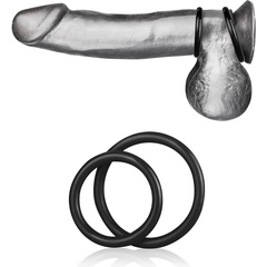  Набор из двух черных силиконовых колец разного диаметра SILICONE COCK RING SET 