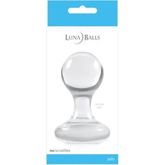  Прозрачная анальная пробка Luna Balls среднего размера на присоске 8,5 см 
