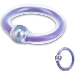  Эрекционное бело-фиолетовое кольцо на пенис с шариком 