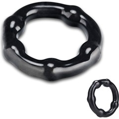  Черное эрекционное кольцо на пенис с 5 шариками 