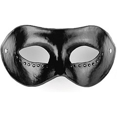  Черная кожаная маска со стразами Diamond Mask 