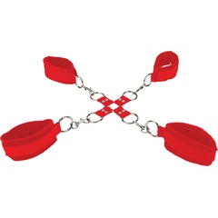  Красный комплект оков Velcro hand and leg cuffs 