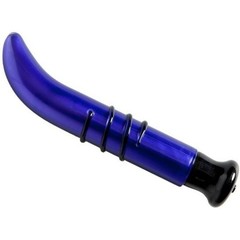  Фиолетовый стеклянный вибромассажер для массажа точки G 17 см 