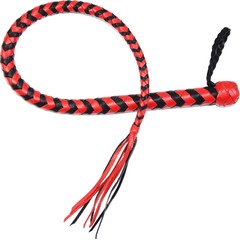  Красно-черная кожаная плеть 70 см 