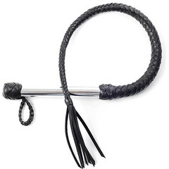  Чёрная плеть с хромированной ручкой 70 см 