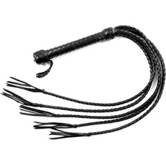  Чёрная кожаная плеть с 5 хвостами 70 см 