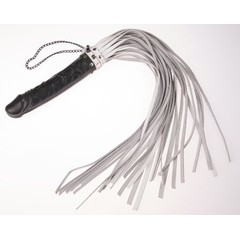  Белая плеть Ракета с чёрной ручкой-фаллосом 65 см 