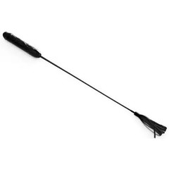  Чёрный стек с кисточками на конце и ручкой-фаллосом 62 см 