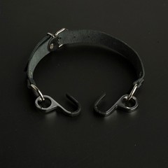  Чёрный кляп с крючками Вечная улыбка 