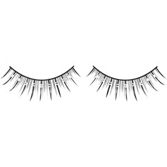  Длинные черные ресницы с серебряными стразами 