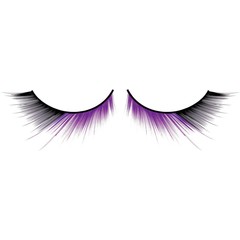  Чёрно-фиолетовые ресницы-перья 