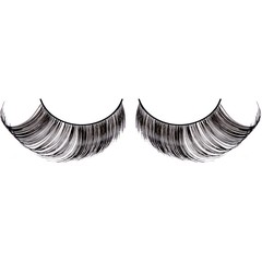  Черные ресницы-перья с завитками 