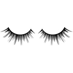  Пушистые черные ресницы с отдельными длинными ресничками 