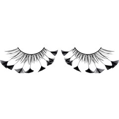  Черные ресницы с перьями по краю 