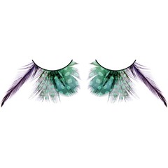  Зеленые ресницы с фиолетовыми перьями 