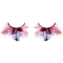  Красно-фиолетовые ресницы-перья 