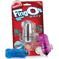  Светящийся синий вибростимулятор на пальчик FingO 