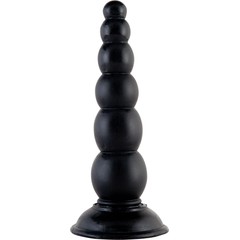  Чёрная анальная ёлочка с 6 шариками 17,5 см 