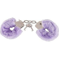  Фиолетовые меховые наручники Love Cuffs 