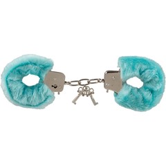  Голубые меховые наручники Love Cuffs Blue 