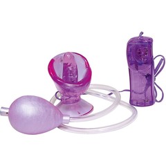  Фиолетовая вагинальная помпа с виброязычком 