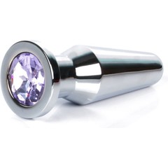  Серебристая втулка с светло-фиолетовым кристаллом 10,2 см 