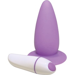  Фиолетовая анальная вибровтулка Smile 10 см 