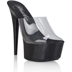  Прозрачные сабо на черной платформе Clear Black 