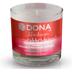  Массажная свеча DONA Strawberry Souffle с ароматом клубничного суфле 135 гр 