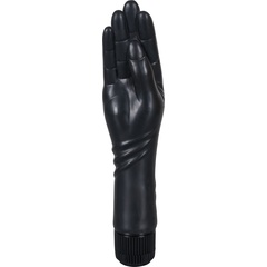  Чёрный вибромассажер-рука для фистинга 25 см 